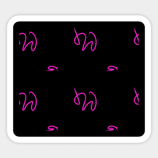 Background illustration black with pink, decorative design pattern, ornament Sticker